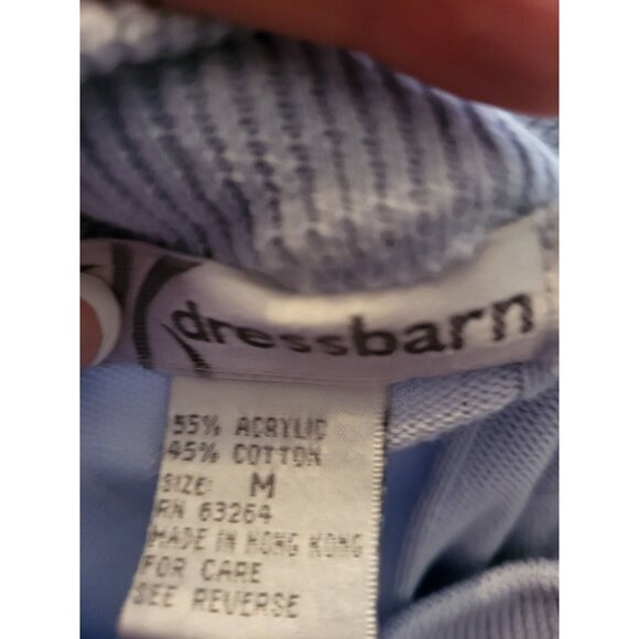Baby Blue Ribbed Mock Neck Sweater M Dress Barn Old Money Winter Preppy Cottage - Picture 7 of 7